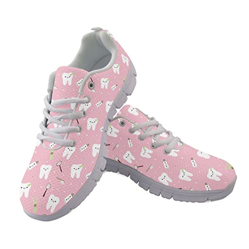 Jndtueit Nurse Sneakers Damen Straßenlaufschuhe Mode Mesh Bequeme Walking Sport Tennisschuhe,Rosa Zahnarzt von Jndtueit