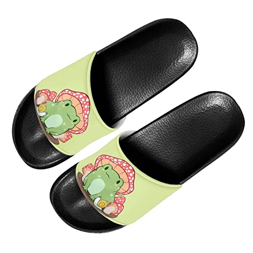 Jndtueit Pilz Hausschuhe für Frauen, Cartoon Frösche Weiche Bequeme Home House Kissen Slide Sandalen, Schnecke für Innen- und Außenbereich von Jndtueit