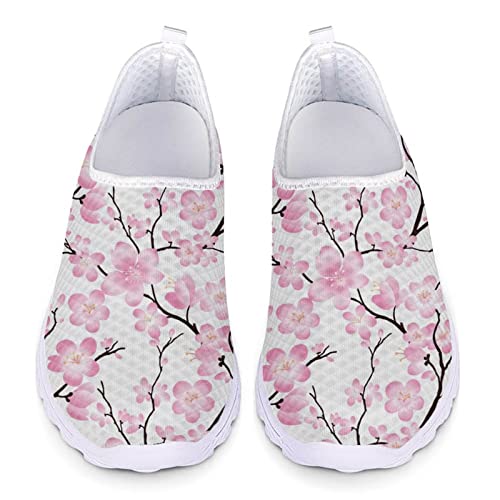 Jndtueit Pink Cherry Blossom Flower Blumendruck Damen Wanderschuhe Air Mesh Summer Slip on Atmungsaktive Running Fashion Sneakers Jndtueit Pink Cherry Blossom Flower Blumendruck Damen Wanderschuhe Air Mesh Summer Slip on Atmungsaktive Running Fashion Sneakers von Jndtueit