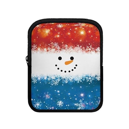 Jndtueit Schneemann Wasserflasche Reißverschluss Beutel für Tumbler Cup Zubehör, Merry Christmas Cup Pouch Tragbare Gürteltasche, Schneeflocke Geldbörse von Jndtueit