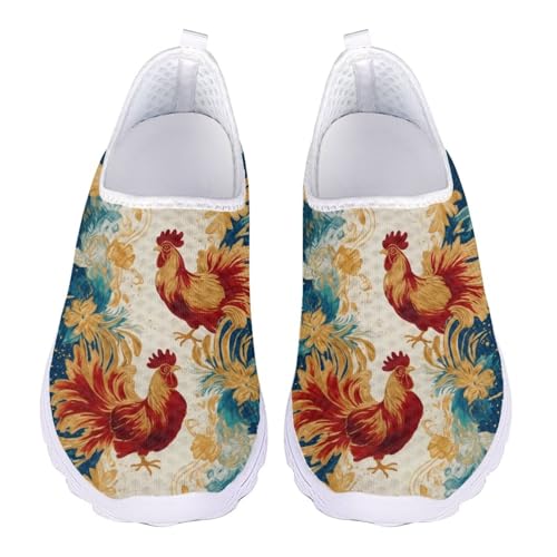 Jndtueit Sport-Loafers, flache Arbeitsschuhe, Walking, Freizeit, Wandern, Sneaker für Damen, Boho Chicken Flower Blue, 40 EU Jndtueit Sport-Loafers, flache Arbeitsschuhe, Walking, Freizeit, Wandern, Sneaker für Damen, Boho Chicken Flower Blue, 40 EU von Jndtueit