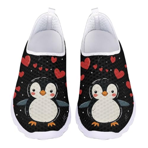Jndtueit Sport-Loafers, flache Arbeitsschuhe, Walking, Freizeit, Wandern, Sneaker für Damen, Cartoon Pinguin Schwarz, 40 EU Jndtueit Sport-Loafers, flache Arbeitsschuhe, Walking, Freizeit, Wandern, Sneaker für Damen, Cartoon Pinguin Schwarz, 40 EU von Jndtueit