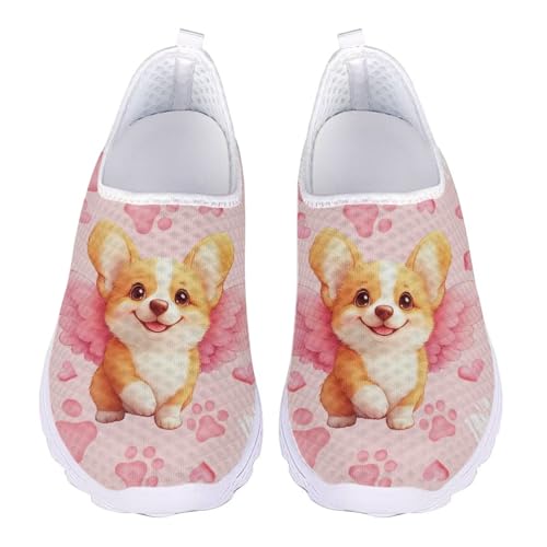 Jndtueit Sport-Loafers, flache Arbeitsschuhe, Walking, Freizeit, Wandern, Sneaker für Damen, Cute Corgi Pink Paw Love, 38 EU Jndtueit Sport-Loafers, flache Arbeitsschuhe, Walking, Freizeit, Wandern, Sneaker für Damen, Cute Corgi Pink Paw Love, 38 EU von Jndtueit