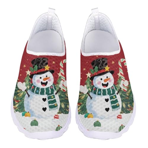 Jndtueit Sport-Loafers, flache Arbeitsschuhe, Walking, Freizeit, Wandern, Sneaker für Damen, Niedlicher Schneemann, Rot, 37 EU Jndtueit Sport-Loafers, flache Arbeitsschuhe, Walking, Freizeit, Wandern, Sneaker für Damen, Niedlicher Schneemann, Rot, 37 EU von Jndtueit
