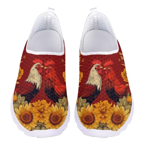 Jndtueit Sport-Loafers, flache Arbeitsschuhe, Walking, Freizeit, Wandern, Sneaker für Damen, Roter Huhn, Sonnenblume, 42 EU Jndtueit Sport-Loafers, flache Arbeitsschuhe, Walking, Freizeit, Wandern, Sneaker für Damen, Roter Huhn, Sonnenblume, 42 EU von Jndtueit