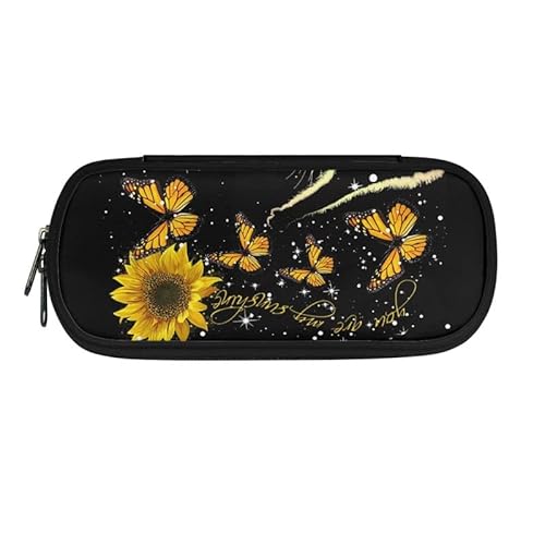 Jndtueit Stifteetui mit Sonnenblumen-Motiv "You are my sunshine", mit Reißverschluss, leicht und geräumig von Jndtueit