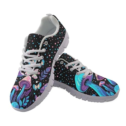 Jndtueit Trippy Pilz Schuhe Frauen Sportschuhe, Schmetterling Jogger Sportschuhe Laufende Luftkissen Entspannung Leicht Wandern Sportschuhe von Jndtueit