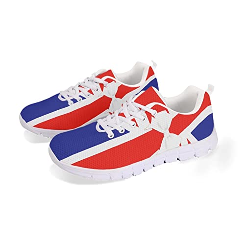 Jndtueit Union Jack Flags UK Flag Damen Sneakers Union Jack Flag Great Britain National Flag Trainer Athletic Laufschuhe Mesh von Jndtueit