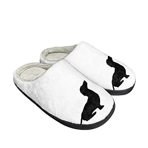 Jndtueit Unisex Damen Baumwolle Slipper Bequeme rutschfeste warme Schuhe für drinnen oder draußen Größe 37-47EU, Weißer Dackel, Large von Jndtueit