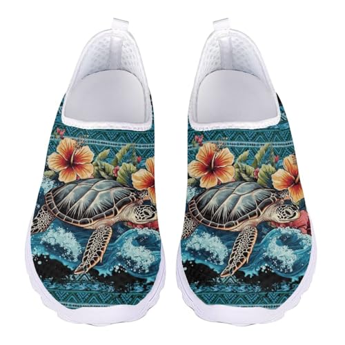 Jndtueit Unisex Wanderhalbschuhe für Damen und Herren, Arbeitsschuhe, modische Mesh-Sneaker, Turtle Hibiscus Blue Tribal, 40 EU Jndtueit Unisex Wanderhalbschuhe für Damen und Herren, Arbeitsschuhe, modische Mesh-Sneaker, Turtle Hibiscus Blue Tribal, 40 EU von Jndtueit