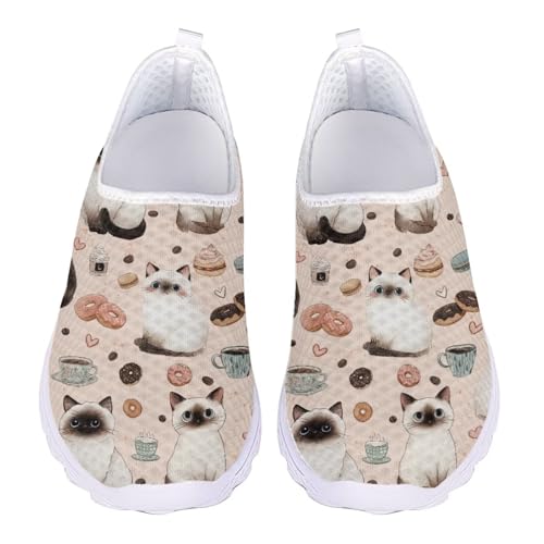 Jndtueit Walking-Loafer, Netzstoff, Arbeitsschuhe, Büro, Freizeit, athletisch, Sneaker für Damen, Brown Cat Cake, 37 EU Jndtueit Walking-Loafer, Netzstoff, Arbeitsschuhe, Büro, Freizeit, athletisch, Sneaker für Damen, Brown Cat Cake, 37 EU von Jndtueit