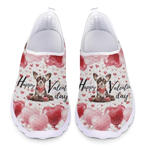 Jndtueit Walking-Loafer, Netzstoff, Arbeitsschuhe, Büro, Freizeit, athletisch, Sneaker für Damen, Dog Red Love, 39 EU Jndtueit Walking-Loafer, Netzstoff, Arbeitsschuhe, Büro, Freizeit, athletisch, Sneaker für Damen, Dog Red Love, 39 EU von Jndtueit