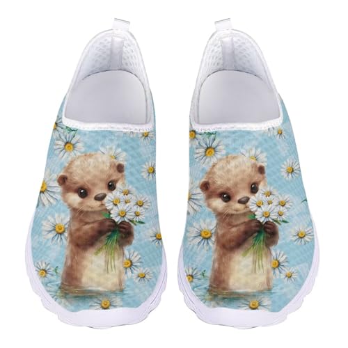 Jndtueit Walking-Loafer, Netzstoff, Arbeitsschuhe, Büro, Freizeit, athletisch, Sneaker für Damen, Otter Daisy Blue, 39 EU Jndtueit Walking-Loafer, Netzstoff, Arbeitsschuhe, Büro, Freizeit, athletisch, Sneaker für Damen, Otter Daisy Blue, 39 EU von Jndtueit