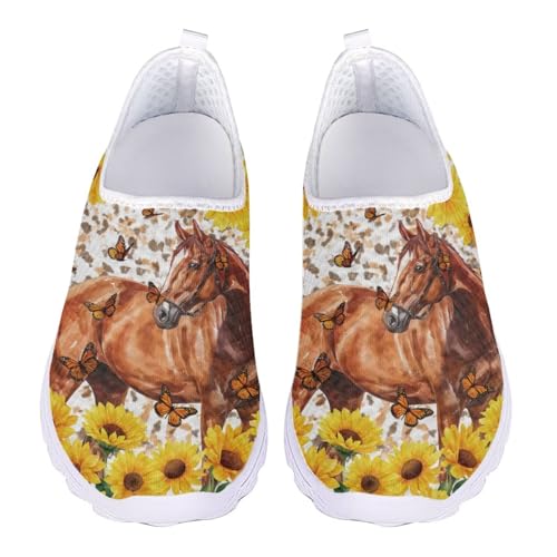Jndtueit Walking Loafer Mesh Tennisschuhe für Damen Bequeme Outdoor-Sneaker, Pferd Schmetterling Gelb Sonnenblume, 41 EU Jndtueit Walking Loafer Mesh Tennisschuhe für Damen Bequeme Outdoor-Sneaker, Pferd Schmetterling Gelb Sonnenblume, 41 EU von Jndtueit