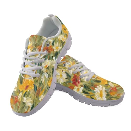 Jndtueit Walking-Sneaker, Barfußschuhe, Netzstoff, Trainings-Sneaker für Damen, Retro-Gänseblümchen, Gelb, 40 EU Jndtueit Walking-Sneaker, Barfußschuhe, Netzstoff, Trainings-Sneaker für Damen, Retro-Gänseblümchen, Gelb, 40 EU von Jndtueit