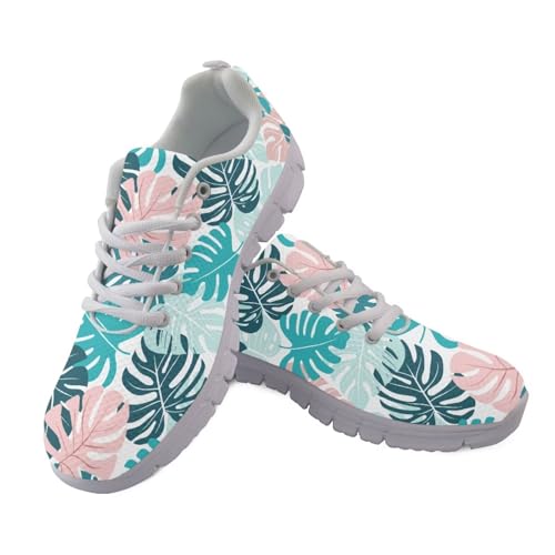 Jndtueit Walking-Sneaker, Barfußschuhe, Netzstoff, Trainings-Sneaker für Damen, Tropical Monstera Blue, 44 EU Jndtueit Walking-Sneaker, Barfußschuhe, Netzstoff, Trainings-Sneaker für Damen, Tropical Monstera Blue, 44 EU von Jndtueit