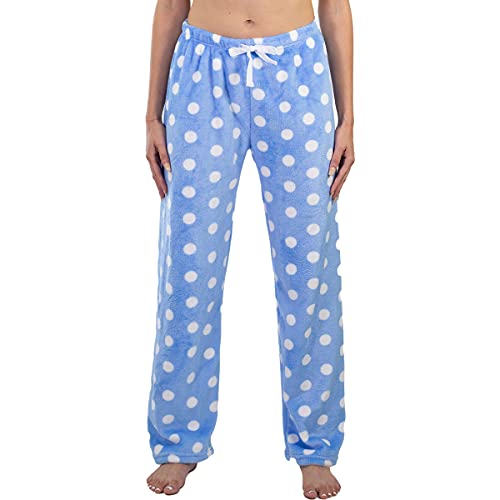 Jo & Bette Fleece-Pyjamahose für Damen, Flanell-Pyjamahose, flauschige Pyjamahose, Damen-Pyjama, Plüsch, Loungewear, Pyjama für den Winter, Blue Dot, 1 Paar, XXX-Large von Jo & Bette