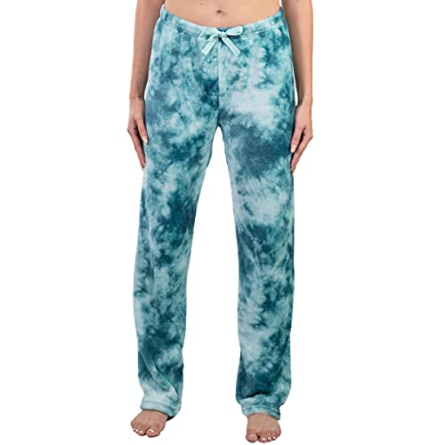 Jo & Bette Fleece-Pyjamahose für Damen, Flanell-Pyjamahose, flauschige Pyjamahose, Damen-Pyjama, Plüsch, Loungewear, Pyjama für den Winter, Mint Tie Dye, 1 Paar, Medium von Jo & Bette