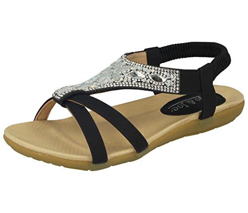 Jo & Joe , Damen Sandalen, Schwarz - Schwarz - Größe: 41 EU (Herstellergröße 8) von Jo & Joe