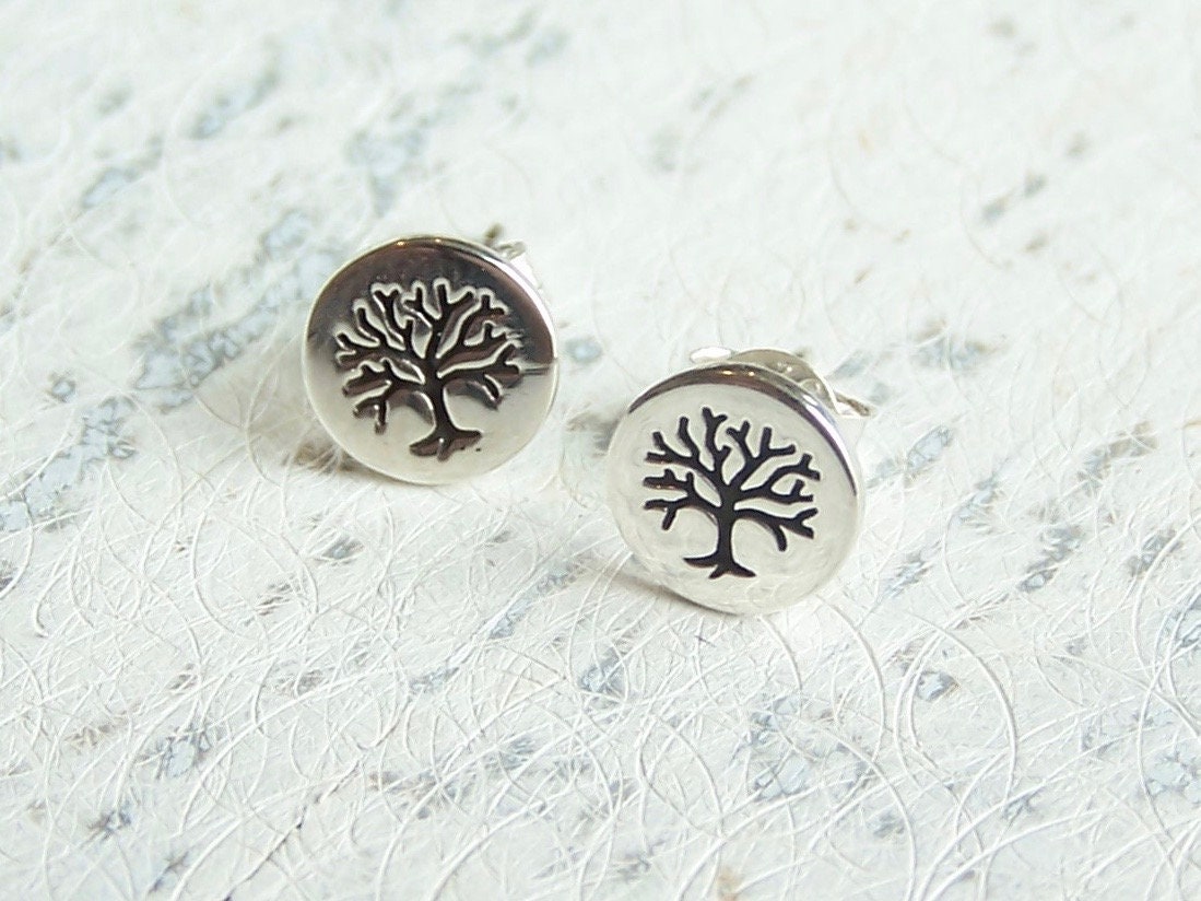Baum Des Lebens Ohrringe, Ohrstecker, Sterling Silber Zierliche Post Symbol, Schmuck Baum Des Lebens Ohrringe, Ohrstecker, Sterling Silber Zierliche Post Symbol, Schmuck von JoBirdJewelry