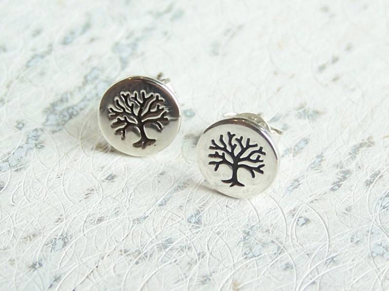 Baum Des Lebens Ohrringe, Ohrstecker, Sterling Silber Zierliche Post Symbol, Schmuck von JoBirdJewelry