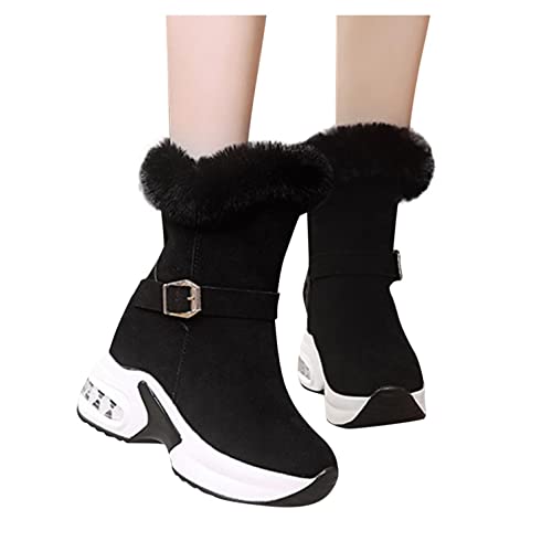 Winterstiefel Damen Winterschuhe Stiefel Einfarbige Stiefeletten Damenschuhe,Elegant Stiefeletten Damen Schuhe Frauen Herbst Winter Schneestiefel Warme Ankle Boots Plateau Schuhe von JoCome