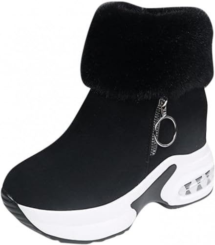 Judy1980 Winterstiefel Damen Winterschuhe Stiefel Einfarbige Stiefeletten Damenschuhe,Elegant Stiefeletten Damen Schuhe Frauen Herbst Winter Schneestiefel Warme Ankle Boots Plateau Schuhe(Size: 39) von Judy1980