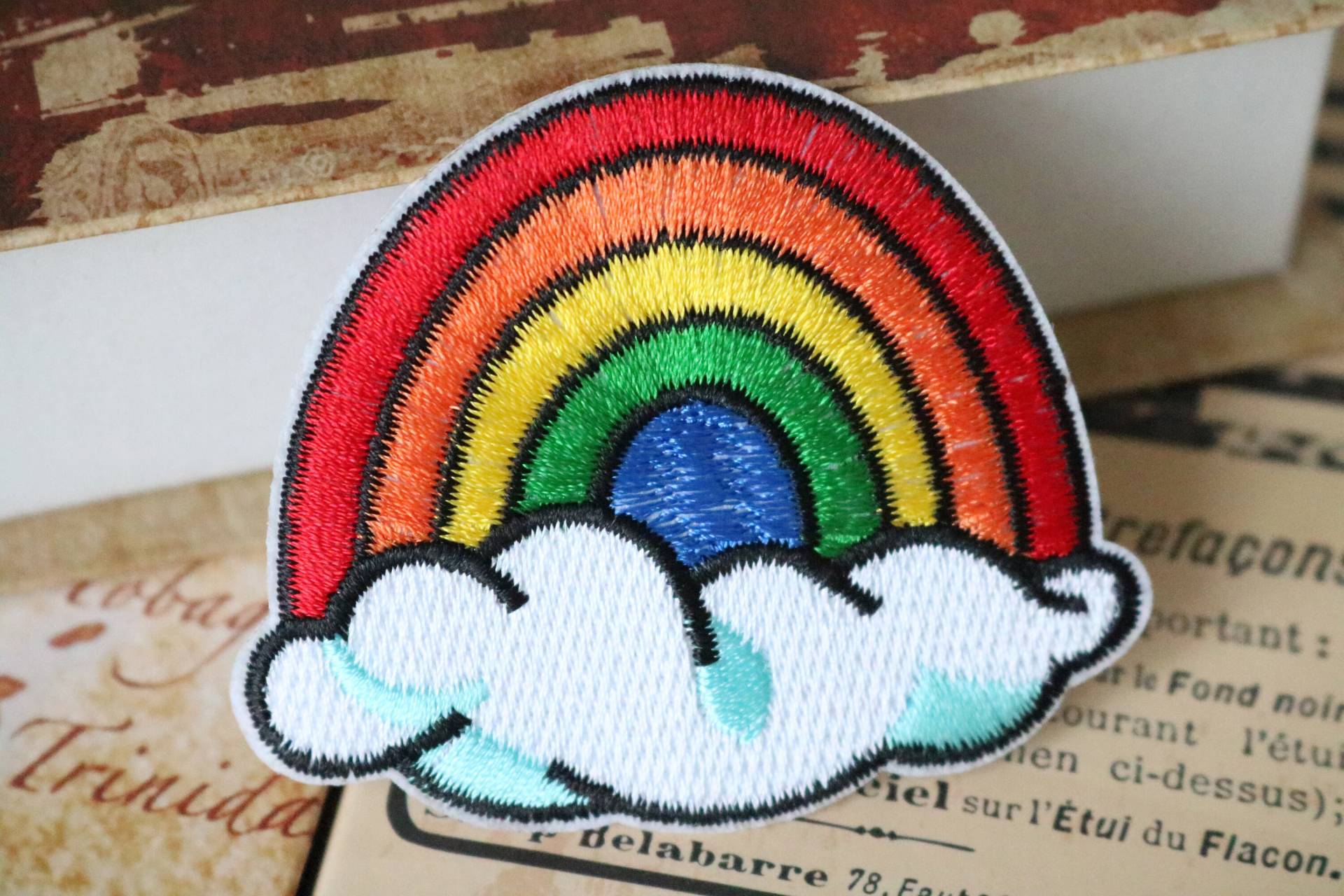 Regenbogen Wolke, Regenbogen Patch, Bügel Aufnäher, Aufnäher, Aufnäher, Applikation, Bestickter Aufnäher von JoJoStoreHighJob