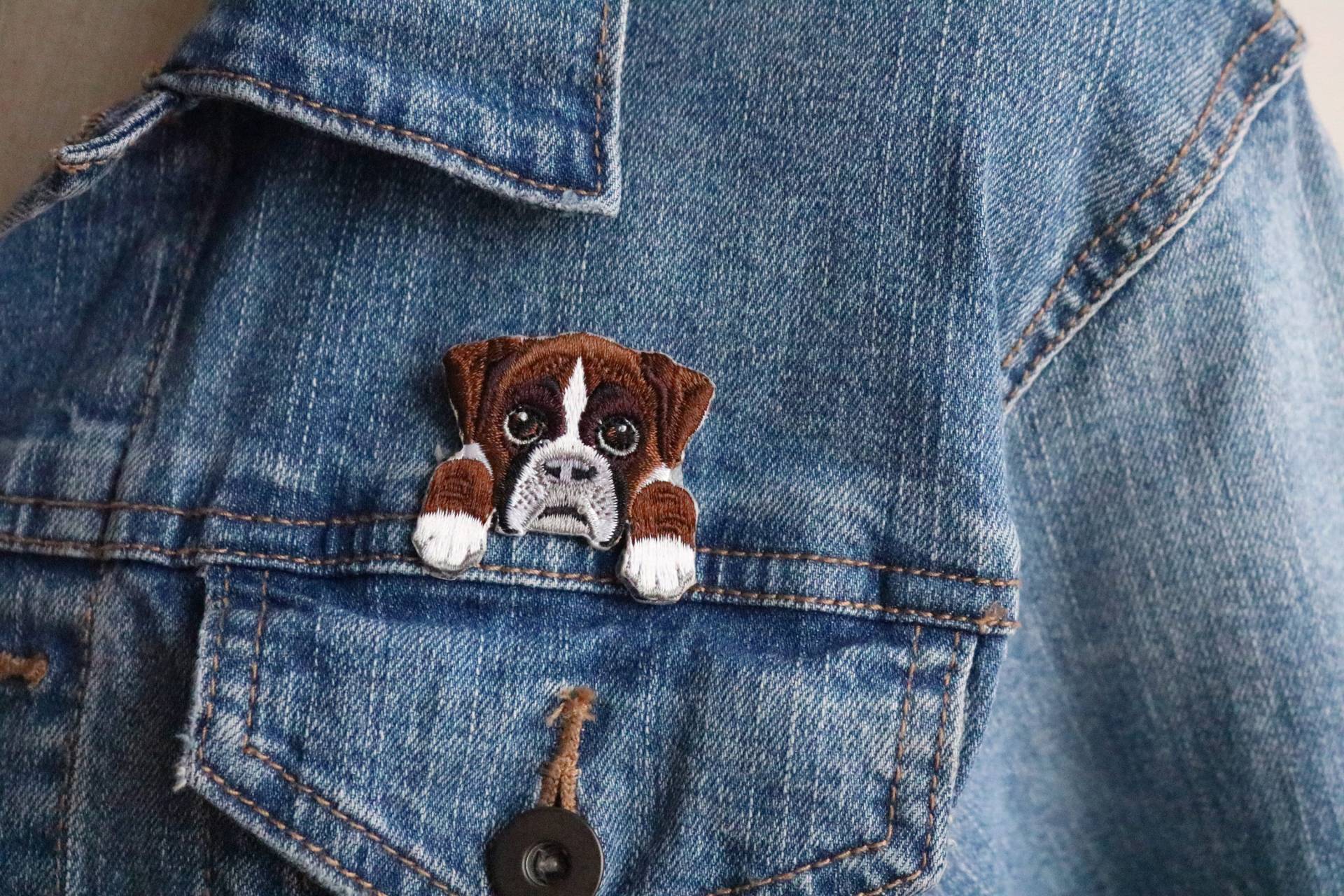 Taschen-Welpe Aufnäher, Hund, Bulldogl Aufnäher, Gestickter Aufnäher, Aufnäher, Applikation von JoJoStoreHighJob