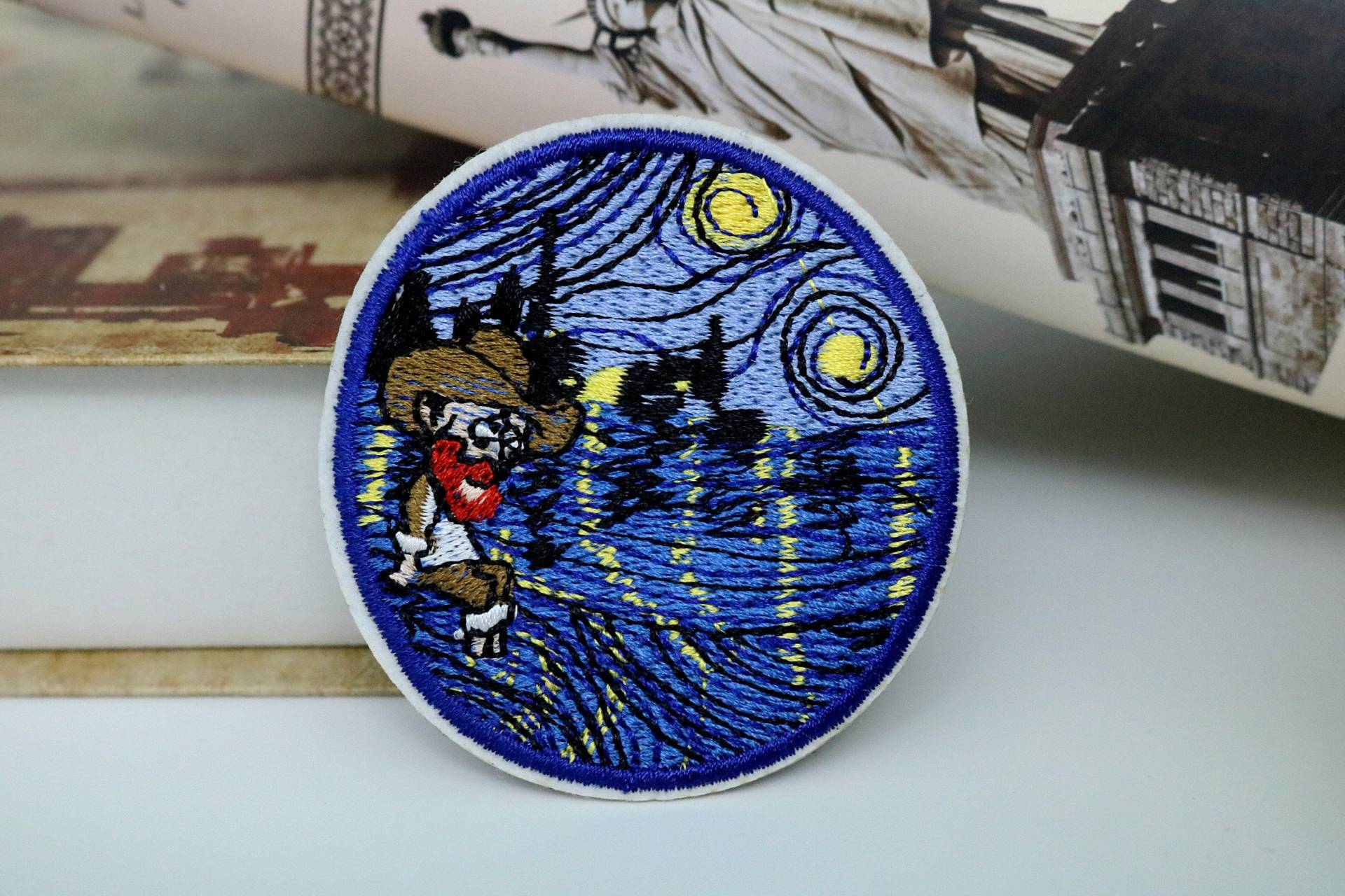 starry Night Over The Rhone, Van Gogh Patch, Bügel Patch, Bestickter Aufnäher, Aufnäher, Applikation von JoJoStoreHighJob