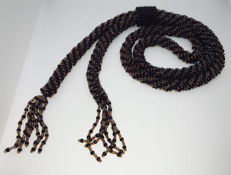 Maroon Und Regenbogen Topas Lange Lariat Stil Spirale Miyuki Samen Perlen Halskette Mit Quasten - Verstellbaren Knebel Nicht Metall Schmuck von JoMoJewellery