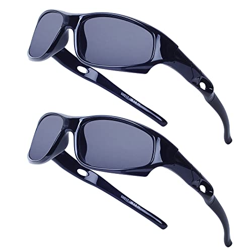 2 Pack Kinder Sonnenbrille mit Brillenband Polarisierte Sportbrille für Jungen und Mädchen Alter 3-12, mit Sonnenbrillen-Tasche von JoXiGo