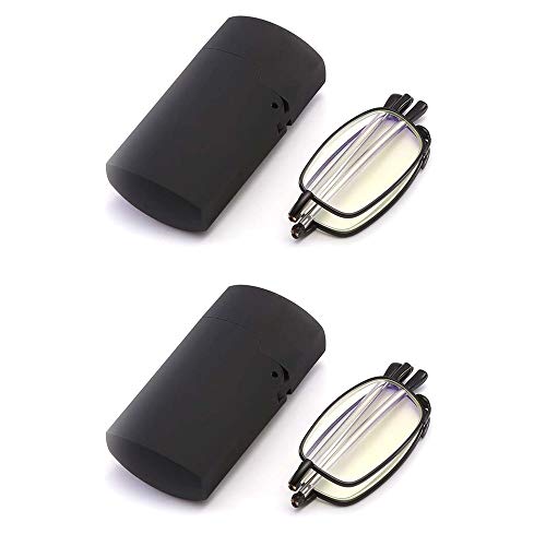JoXiGo 2X Blaulichtfilter Mini Lesebrille Faltbar Klappbar für Herren Damen +1.5 Metallrahmen Kompakte Leichte Brillen UV400 Anti-Müdigkeit Gläser mit Pocket Etui von JoXiGo