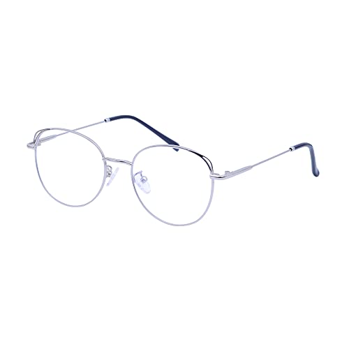 JoXiGo Brille Blaulichtfilter Ohne Stärke Damen Herren Metallgestell Brillenfassung Computerbrille mit Brillenetuis Brillenkette von JoXiGo