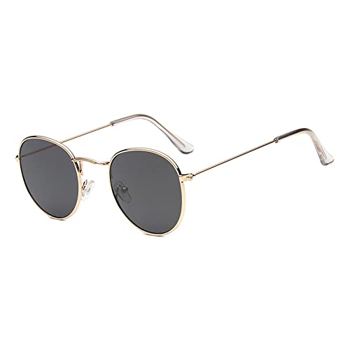 JoXiGo Damen Sonnenbrille Herren Retro Vintage Klassischer Metallrahmen, Schwarz , Medium von JoXiGo