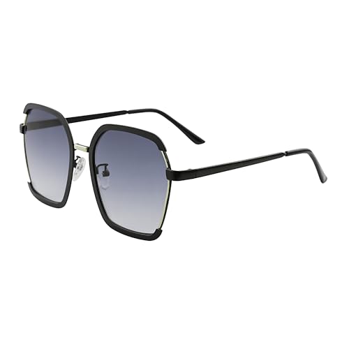 JoXiGo Sonnenbrille Damen Groß Metall Rahmen Mode Elegant Farbverlauf UV400 + Sonnenbrillen Beutel von JoXiGo