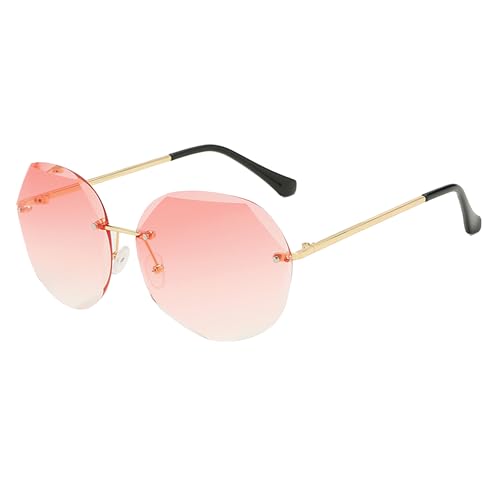 JoXiGo Übergroße Sonnenbrille Damen Metall Rahmen Mode Stil Sonnenbrille Groß Oversized Moderne UV400 Schutz + Sonnenbrillen Beutel von JoXiGo