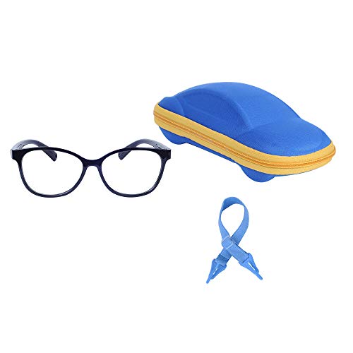Kinder Brille Blaulichtfilter Ohne Stärke UV Blockieren TR90 Brillenfassungen für Jungen und Mädchen + Einstellbare Brillenband + Brillenetui von JoXiGo
