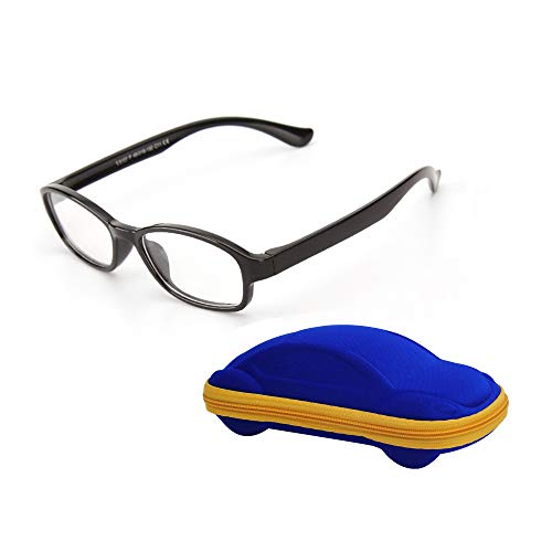 Kinder Brillenfassung Ohne Stärke Klar Glas für Jungen & Mädchen Alter 5-12 + Brillenetuis von JoXiGo