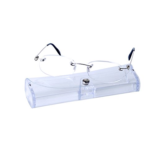 Unisex Rahmenlose Lesebrille für Herren und Damen + 2.5 (60-64 Jahre) Ultraleicht(14g) Klare Linse Presbyopische Gläser mit Etui von JoXiGo