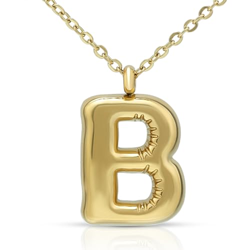 Joacii 18K Vergoldeter Puffy Name Personalisierte Alphabet Buchstabe B Halskette für Männer Joacii 18K Vergoldeter Puffy Name Personalisierte Alphabet Buchstabe B Halskette für Männer von Joacii