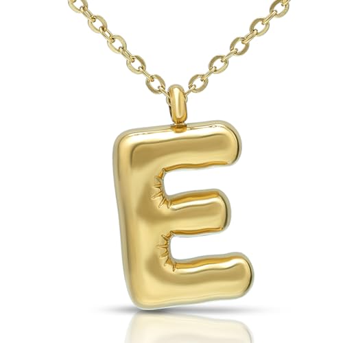 Joacii 18K vergoldeter Ballon Initial Letter E Anhänger Halskette für Frauen von Joacii