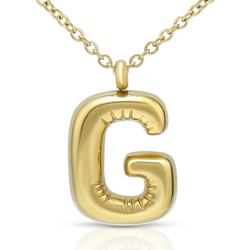 Joacii 18K vergoldeter Ballon Initial Letter G Anhänger Halskette für Frauen von Joacii