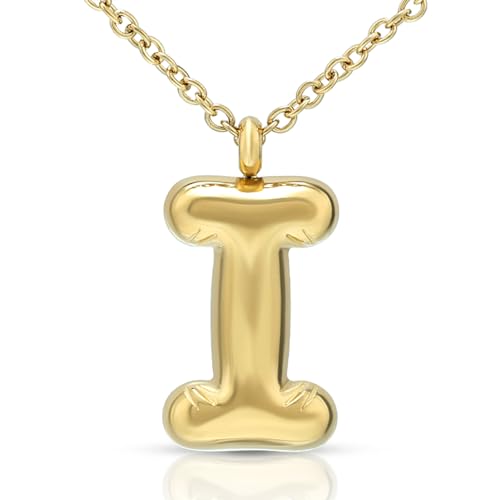 Joacii 18K vergoldeter Ballon Initial Letter I Anhänger Halskette für Frauen von Joacii