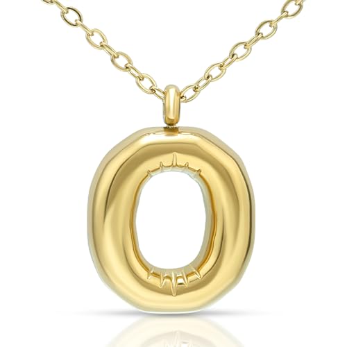 Joacii 18K vergoldeter Ballon Initial Letter O Anhänger Halskette für Frauen von Joacii