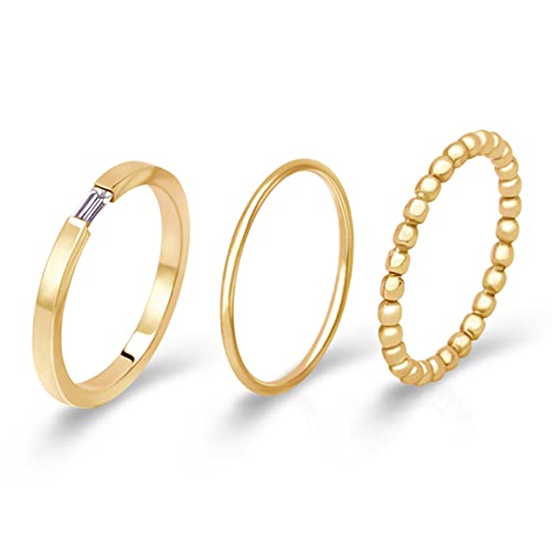Joacii Gold Ringe für Frauen 18K vergoldet Edelstahl Stapelbare Ringe für Männer Comfort Fit Größe 6 von Joacii