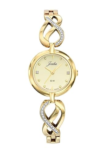 Joalia Damen-Armbanduhr aus vergoldetem Stahl und Strass 630677, goldfarben, Armband Joalia Damen-Armbanduhr aus vergoldetem Stahl und Strass 630677, goldfarben, Armband von Joalia