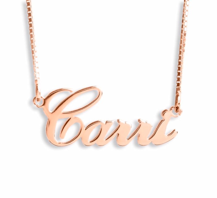 sterling Silber 925 Personalisierte Carrie Schrift Rosévergoldet Namenskette 16" Box Kette - Wähle Jeden Namen Geburtstag, Valentinstag Geschenk sterling Silber 925 Personalisierte Carrie Schrift Rosévergoldet Namenskette 16" Box Kette - Wähle Jeden Namen Geburtstag, Valentinstag Geschenk von JoanJewelleryGifts