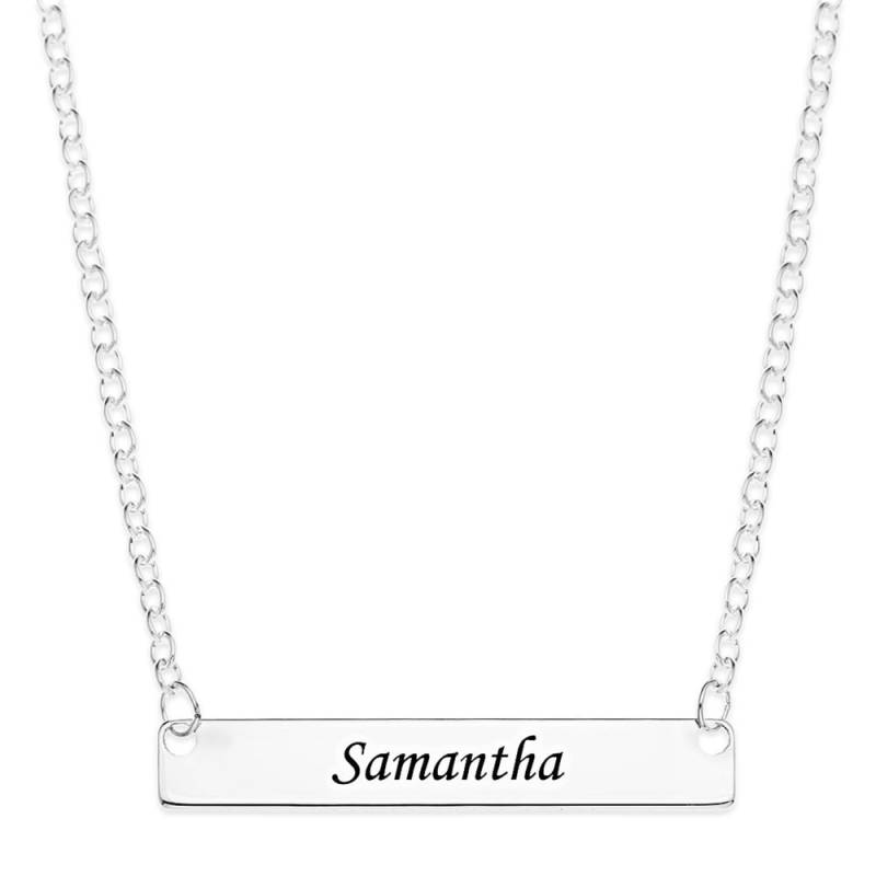 sterling Silber 925 Personalisierte Horizontale Bar Name Halskette Initial Rolo Kette - Geburtstag, Brautjungfern, Valentinstag Geschenk sterling Silber 925 Personalisierte Horizontale Bar Name Halskette Initial Rolo Kette - Geburtstag, Brautjungfern, Valentinstag Geschenk von JoanJewelleryGifts