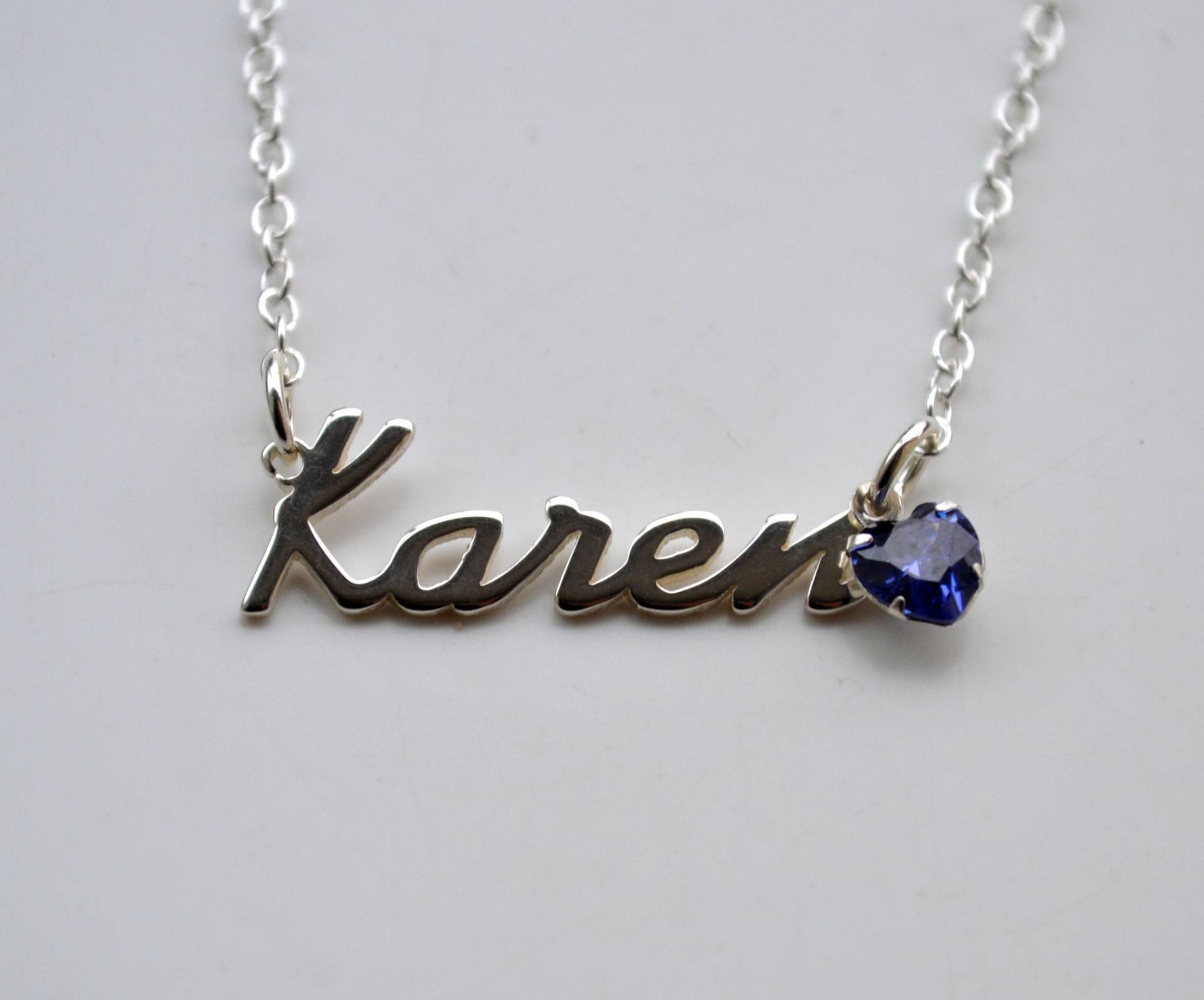 sterling Silber 925 Personalisierte Schrift Cz Geburtsstein Namenskette An 16" Rolo Kette Jeder Name Geburtstag, Brautjungfern, Weihnachtsgeschenk sterling Silber 925 Personalisierte Schrift Cz Geburtsstein Namenskette An 16" Rolo Kette Jeder Name Geburtstag, Brautjungfern, Weihnachtsgeschenk von JoanJewelleryGifts